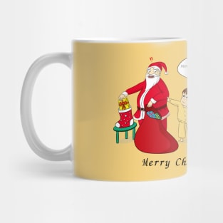 Merry Christmas Santa Claus with a cute little girl Mug